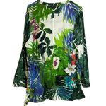 Soft Surroundings Shangri La Tunic Women’s XL Tropical Embroidered Beaded Shirt Photo 4
