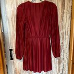 ZARA  Red Pleated Long Sleeve Mini Dress Photo 3