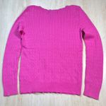 Ralph Lauren Lauren  Petite Cable Knit Sweater Crew Neck Button Detail pink M Photo 8