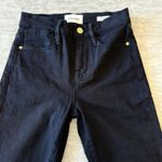 frame denim NWT FRAME‎ Le High Skinny High Rise Straight Fit Black Jeans Size 23 Raw Hem Photo 3
