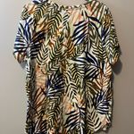 Tahari  Multicolor Leaf Print V-Neck Top Photo 4