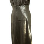 David's Bridal Vintage David’s Bridal y2k sage green Maxi gown Holiday Party Dress black tie Photo 0