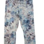 Good American - Tie Dye Tie Waist Cropped Leggings in Blue Purple White Gray Photo 3