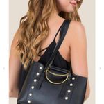 Vegan Leather Pearl Jillian Mini Tote Bag Black Photo 3