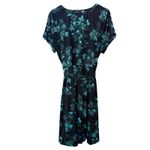 Torrid Black Aqua Floral Jersey Knit Faux Wrap Surplice Dress Size 2X Photo 5