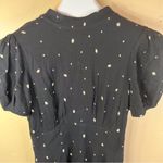 Free People  Abbie Dress in‎ Black Combo Spackle Womens Size 6 Mini Mock Neck Photo 3