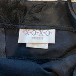 XOXO Vintage Y2K black satin like burnout velvet   mini dress sz 3 Photo 6