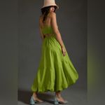 Anthropologie Lime Green Cotton Poplin Midi Bubble Hem Dress Photo 1
