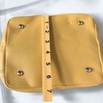 Tignanello Mustard Yellow Small Pebbled Leather Handbag Logo On Silver Buckles Photo 10
