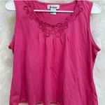 Vintage Y2K embroidered cropped pink tank top Size M Photo 3