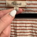 Madewell  Ivory and Orange Striped T Shirt- Size Medium Photo 2