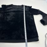 Tibi Black Faux Fur Long Sleeve Top Womens Size 2 Long Sleeve Popover Office Photo 6