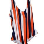 Boohoo New Swimsuit Plus Size 20 One Piece Orange Scoop Back Stripe Pool Beach Photo 8
