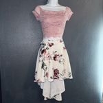 Windsor  Women’s Cut Out Pink Lace Floral High Low Dress size Medium Photo 3