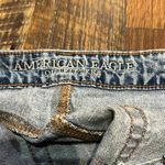 American Eagle Distressed Light Wash Denim Skirt Mini, Size 8, Y2K Western Photo 4