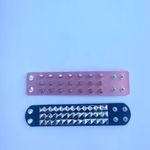 2 pcs Gothic PU leather Studded Spike bracelets , Pink and Black Punk Grunge wristbands , Multiple Photo 0