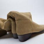 ZARA LOW HEEL SPLIT LEATHER HIGH SHAFT BOOTS Photo 13