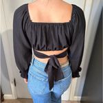 Doe & Rae  Boutique Black Tie Crop top Size Small Photo 2