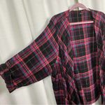 Torrid Purple Plaid Open Front Fringe Flannel Cardigan Jacket Sz.4 Photo 9