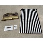 Henri Bendel Plaza Zip Around Wallet Clutch Python Snake Gold Blocked Leather Photo 1