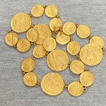 Vintage Gold Tone Ancient Roman Coin Medallion Statement Necklace Photo 0