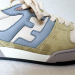Fendi Match Sneakers Yellow Suede & Light Blue Leather Photo 2