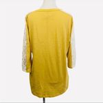 Anthropologie π΅ SALE 3/$25 ANTHRO LITTLE YELLOW BUTTON MABEL 3/4 SLEEVE TOP XS Photo 5