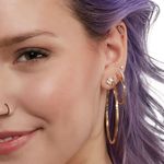 ✨Banger Cubic Zirconia Huggie Hoop Earrings in 10K Solid Gold✨ Gold Photo 2