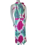 Busayo Collective Tie Dye Side Tie Neckline Dress With Pockets (8) Pink Photo 7
