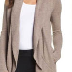 Barefoot Dreams CozyChic Lite Circle Cardigan Sweater in Mink Brown Size XS/S Photo 0