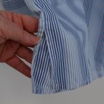 Striped Button Shirt Rhinestone Star Womens Coastal Preppy Brunch Plus Size 16W Blue Photo 8