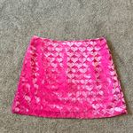 Cupcakes & Cashmere Pink Heart Print Mini Skirt Velvet Barbiecore 10 new Photo 2