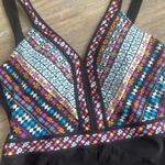 Aqua Green  Geometric Swimsuit built in bra size XL halter Aztec southwestern Photo 2