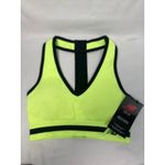New Balance  Women S P Neon Yellow Black Trim Medium Impact Sports Bra Top Photo 1