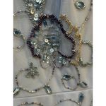 Adrianna Papell Women Blue Beaded Illusion Bell-Sleeve Dress Size 4 Photo 6