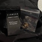 LIONESS NEW St Germain Pants Satin Black Floral High Rise Straight Leg Medium Photo 11