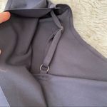 Edge Slate Gray Draped Front Raw Sheath Dress Photo 6