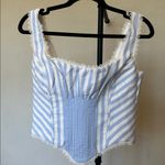 House Of CB  Petra Blue Striped Corset Top size L NWOT $149 Photo 5