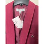 Kasper  Womens Petite Stretch Crepe Shawl-Collar Open-Front Burgundy Blazer 10P Photo 6