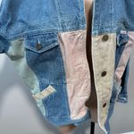 Together Vintage Pastel Colorblock Denim Jean Jacket 80s 90s Spring Easter Blue Size M Photo 2