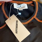 Shane Justin Runway NWT Black and Orange Bodycon Dress with Thumb Holes Size XS Photo 2