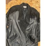 American Vintage Vintage Diana Marco 80s Woman’s Leather Trench Coat Black Witchy Grunge size 20 Photo 6