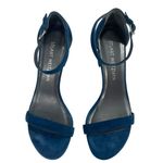 Stuart Weitzman Nearlynude Navy Blue Suede Heels with Dust Bag Size 7 Photo 6