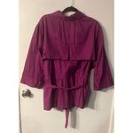 Lane Bryant Women's Purple Ruffle Shirt Jacket Belted Plus Size 28 NWT Photo 3
