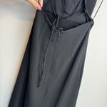 ZARA NWT Midi Corset Dress Sz Small Black Open Lace Up Back Side Slit Photo 14