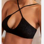 Anthropologie NEW Cross Front Lace Bra XXS/XS Black Boho Lingerie Loungewear Photo 0
