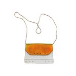 Milly  Hologram White Leather Studded Chain Crossbody Bag Photo 10