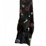 ZARA Long Sleeve Black Dress Small Empire Waist Goth Lightweight Floral Photo 11