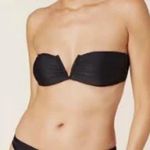 ANDIE NWT  Swim Black Bandeau Bikini Scala Top Strapless XL V Notch Neutral Photo 1