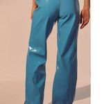 I am gia I.AM.GIA Isla Patent Leather Zip-Front Pant Size XS Blue Straight Leg Zipper Photo 12